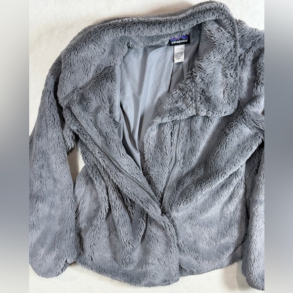 Patagonia XL Pelage Gray Lunar Frost Soft Lined High Pile Fleece Jacket - Picture 6 of 9